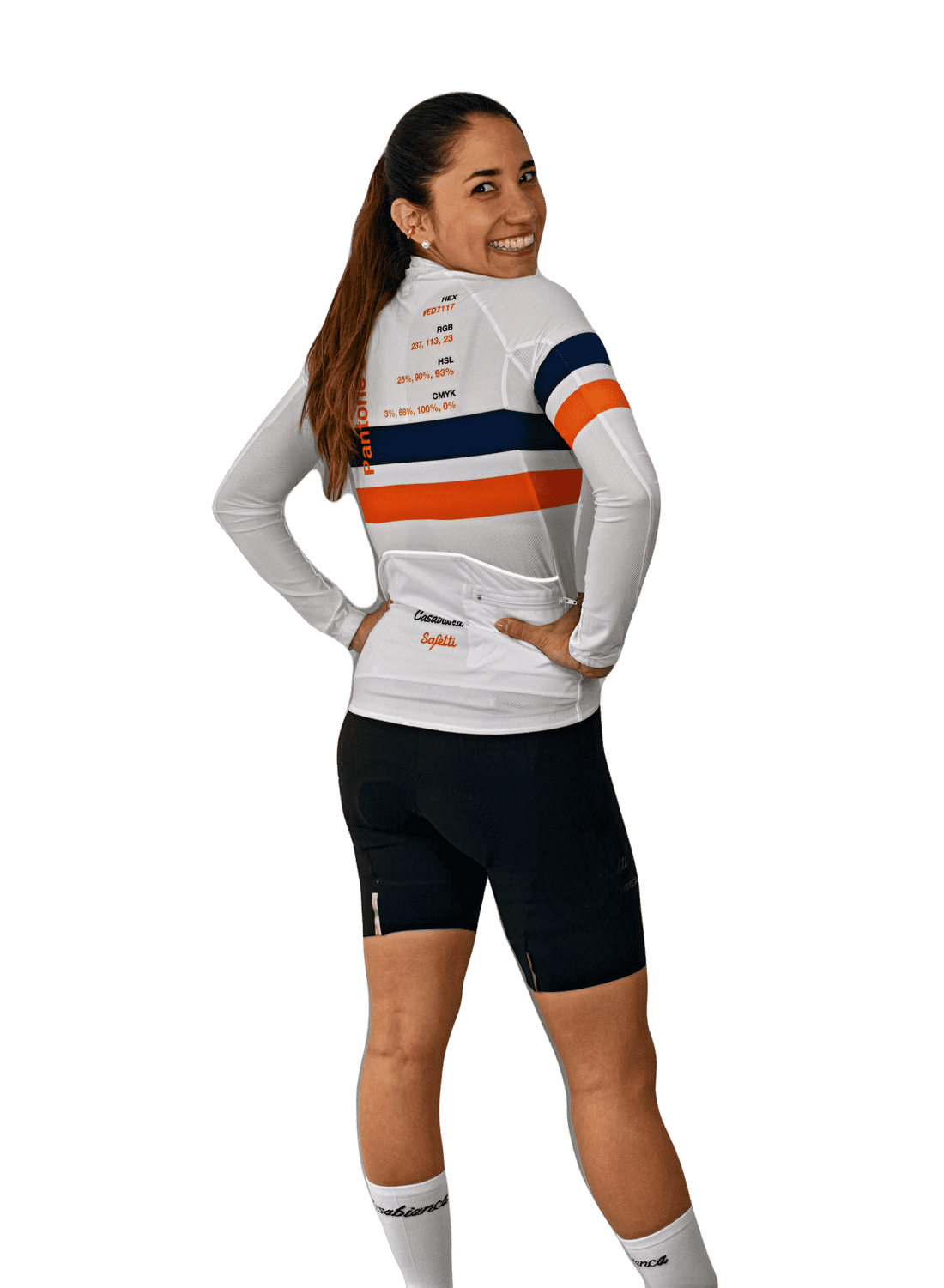 Women's Blue & Orange Stripes | Casabianca Cycling Apparel